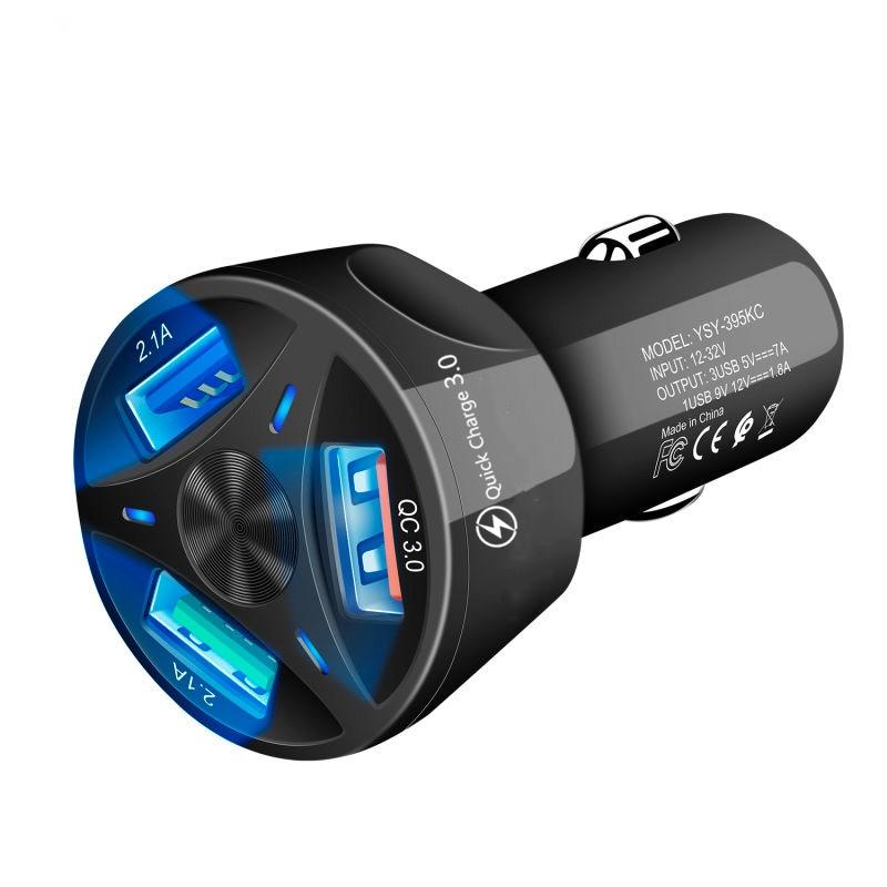 4 Ports Usb Car Charger 48w Quick 15a Fast Charging For Iphone Xiaomi Mi 10 Huawei Mate 40 Mobile Phone Charger Adapter In Car