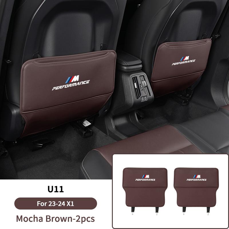 2025 Horká podložka na zadní stranu autosedačky proti kopání Kožený chránič Kryt pro BMW řady 5 F10 G30 G38 G60 X1 U11 Dekorace interiéru auta Ac