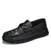 Men's Casual Shoes Crocodile Pattern Leather Men's Classic British Style Loafers Men Party Wedding Flats