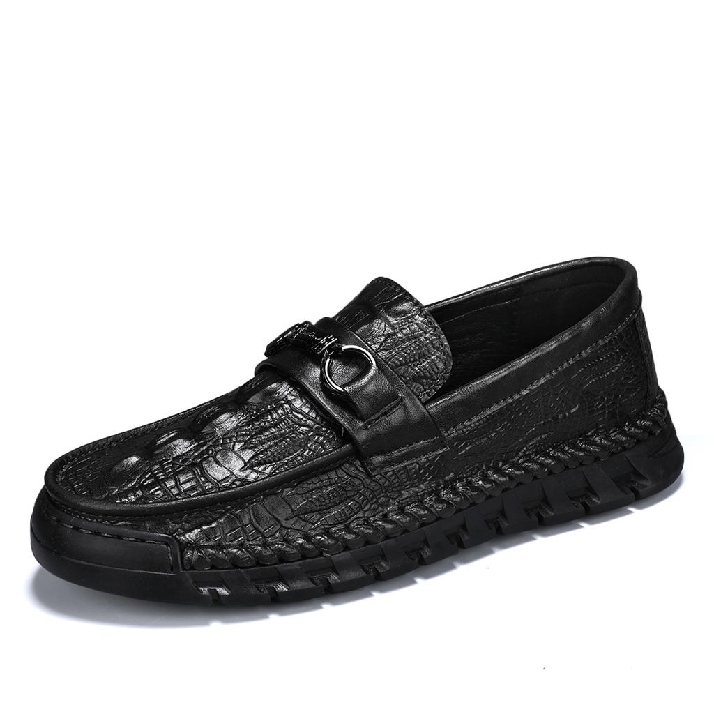Men's Casual Shoes Crocodile Pattern Leather Men's Classic British Style Loafers Men Party Wedding Flats