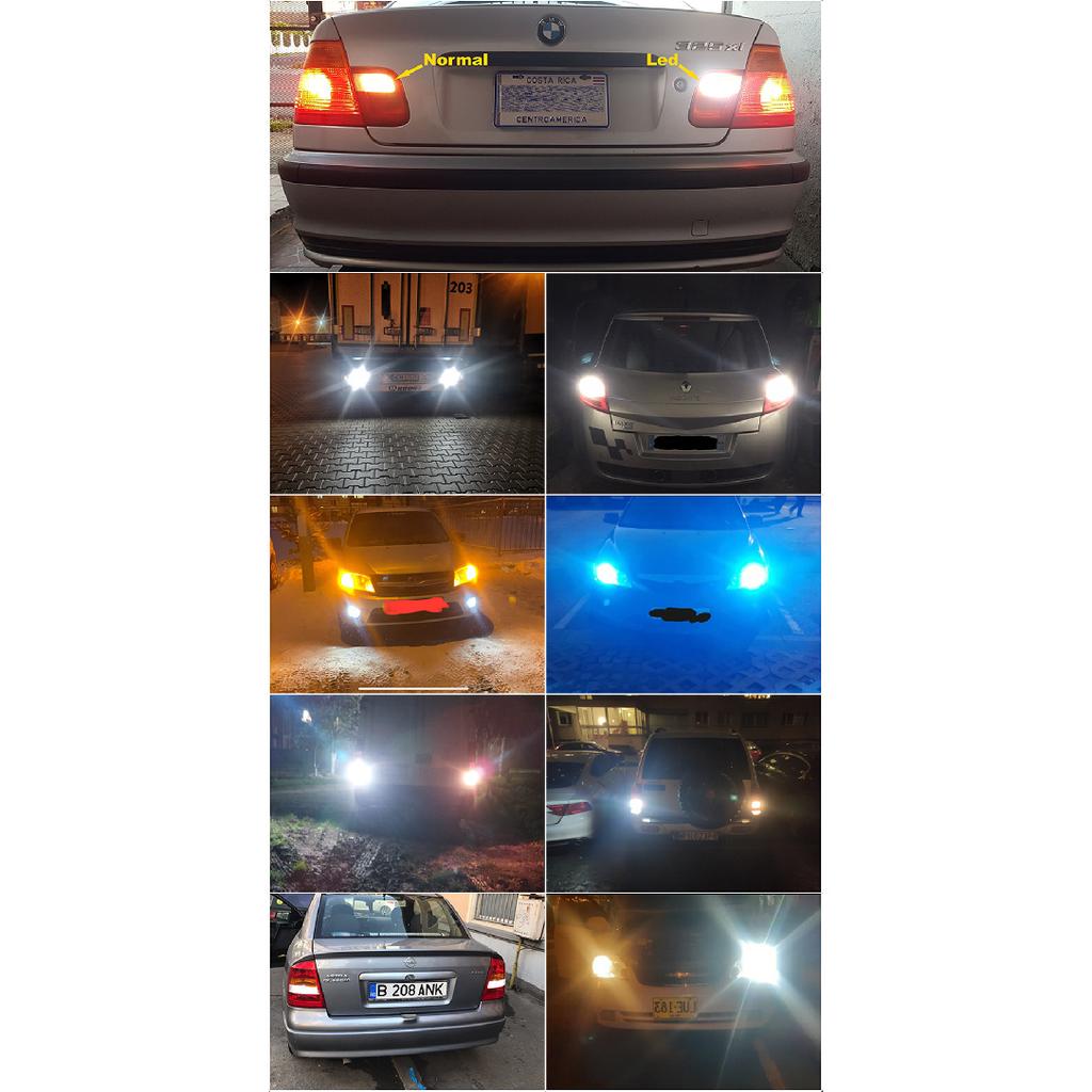 2pcs Car LED 1156 BA15S P21W BAU15S PY21W 1157 BAY15D 7443 LED Bulbs 144SMD CanBus Lamp Reverse Turn Signal Light Bulbs 7