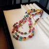 New Arrival Trendy Colorful Tourmaline Stone Natural Freshwater Pearl 14K Gold Filled Ladies Beads Chain Necklace No Fade Gifts