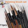 11 Stück, Malpinsel-Set, mit Bambustasche - Hochwertige Aquarell- und Kalligraphiepinsel, Geeignet für Künstler