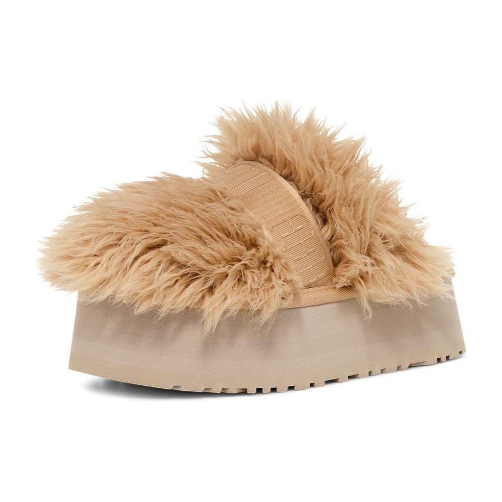 UGG Fabric Fuzzy Slippers Women's Oats White 1131974-OATT