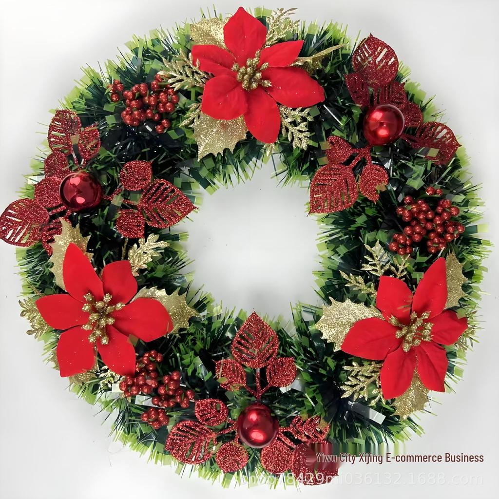 30cm Christmas Wreath with Artificial Flowers for Doors and Windows