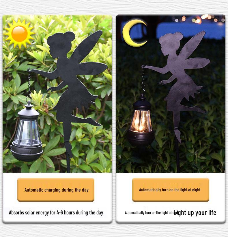 New Wrought Iron Outdoor Floor Lamp with Fairy Lights - Metal Crafts for Garden and Courtyard Decoration