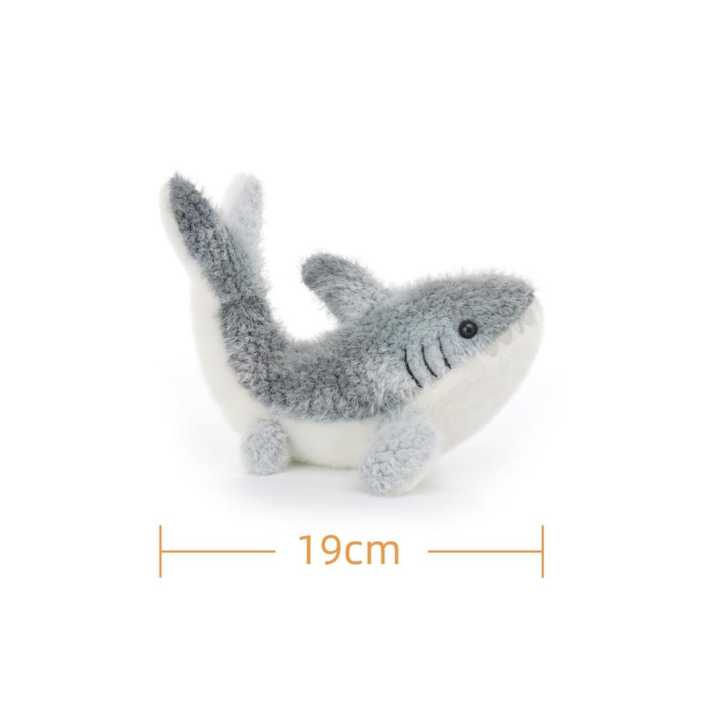 Apricot Lamb Deep Sea Shark Plush Toy for Kids, Soft and Cute, Fluffy Deep Sea Shark for Girls and Boys, 19cm