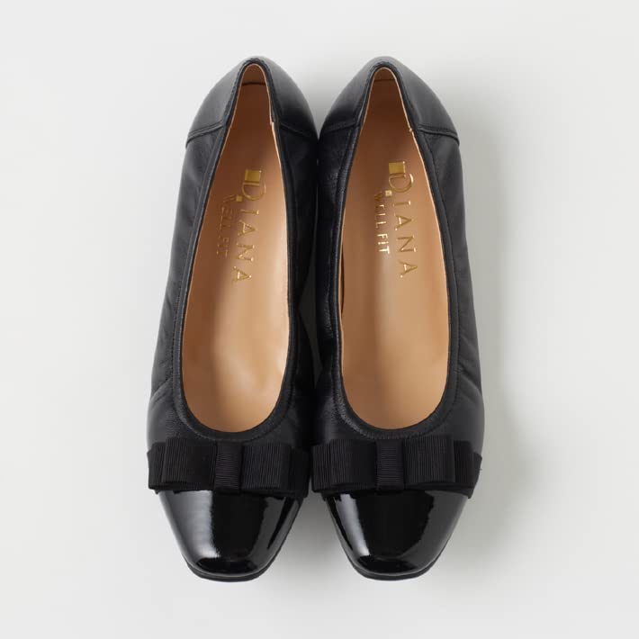 Diana WELLFIT Low Heel Flat Shoes, Made In Japan, Black, Size 25.0cm, 118017600014