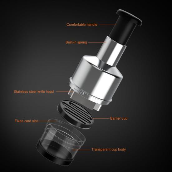 Stainless Steel Manual Garlic Press with Clear Container Multi-Function Vegetable Chopper Mincer for Ginger Onion Easy-Clean Dishwasher Safe Portable