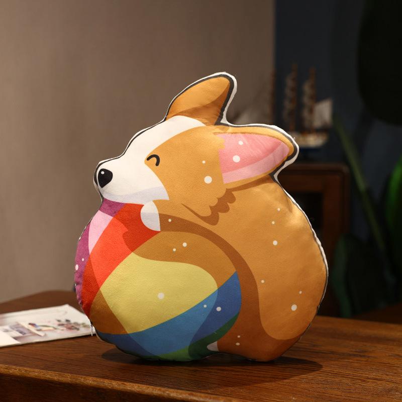Cute Corgi Throw Pillow Plush Toy Doll Children Bed Sleeping Pillow Doll Girl Soothing Rag Doll