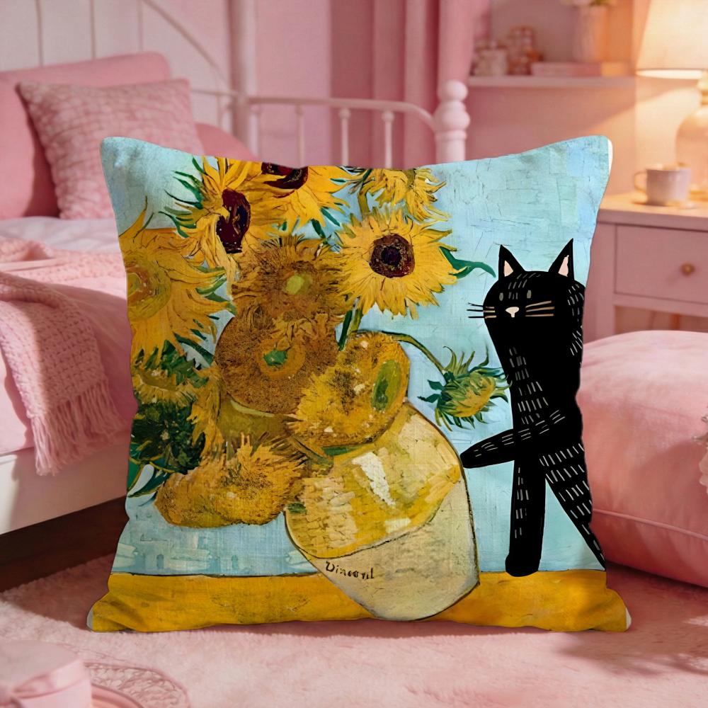 Vincent Van Gogh Art Paintings Cushion Cover Premium Comfort Reversible Pillow CoveTwo In One Design For Any Room  Car Interior