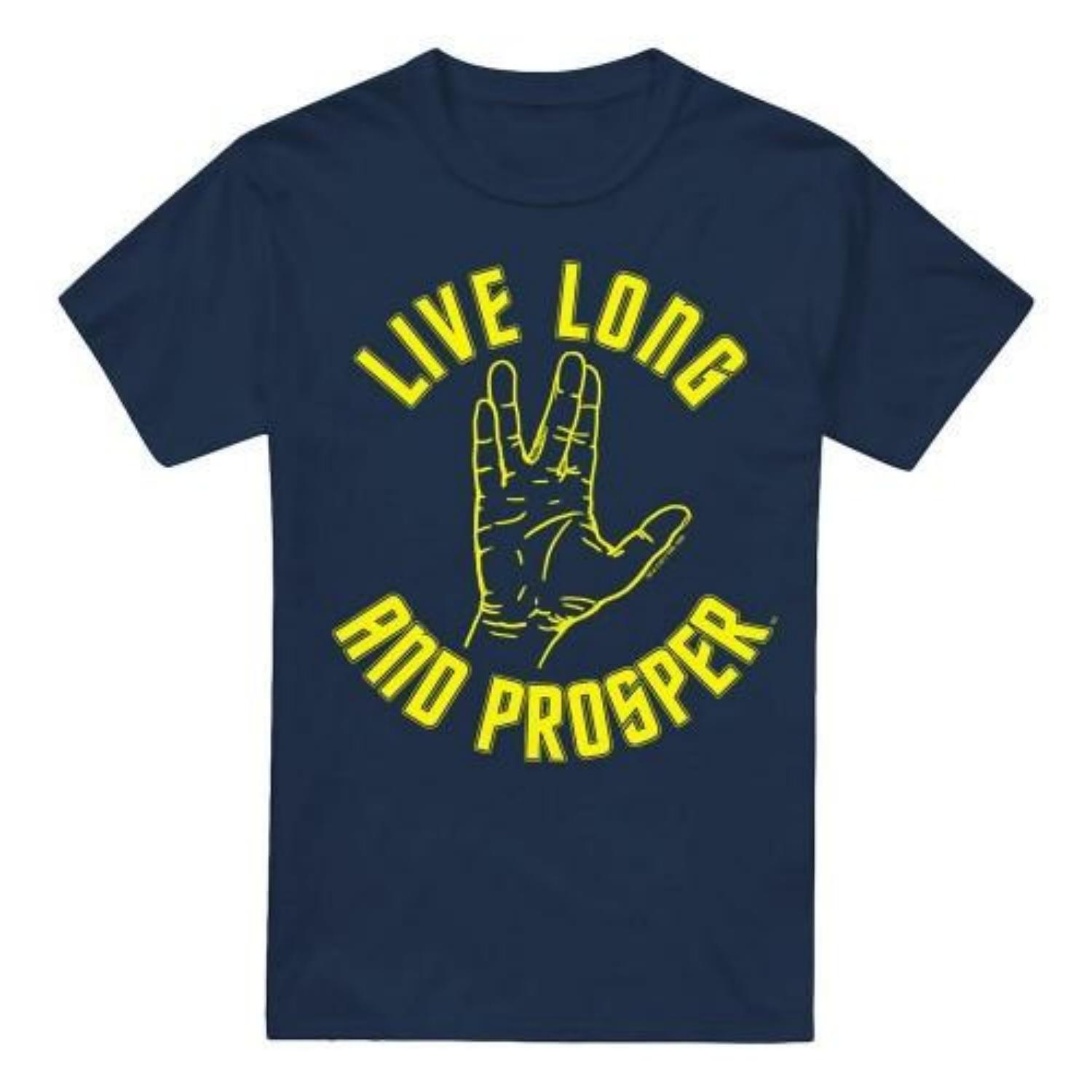 

STAR TREK Mens Live Long Hand T-Shirt S