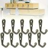 10pcs Vintage Wall Mounted Single Prong Hook Retro Mini Bronze Hangers for Clothes Keys Hats Towels Robes - Bathroom Decor