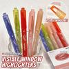 5-Pack Dual-Tip Highlighters with Viewing Window, Suitable for Eye-Friendly Colored Highlighters, Fluorescent Markers, Marking Pens, Highlighting Pens