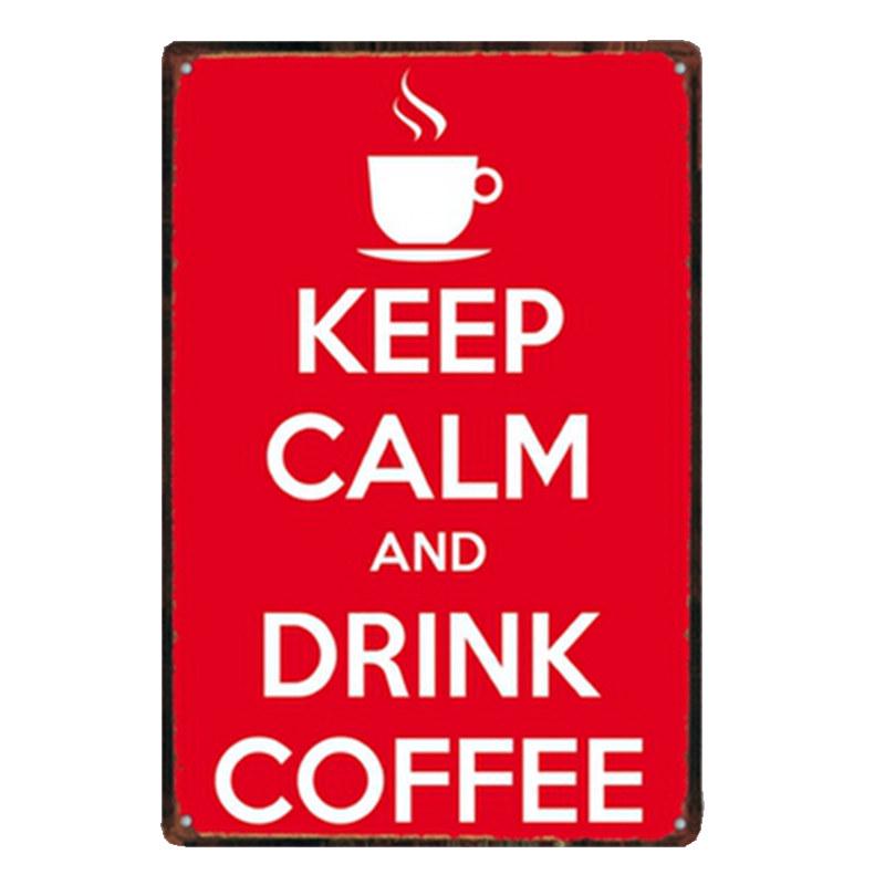 Coffee Sign Vintage Wall Decor Plaque Metal Retro Poster Decorative Coffee Plates Tin Cafe Decoration 20x30 Cm