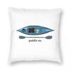 Blue Kayak With Paddle Square Pillowcase Polyester Linen Velvet Creative Zip Decorative Throw Pillow Case Home