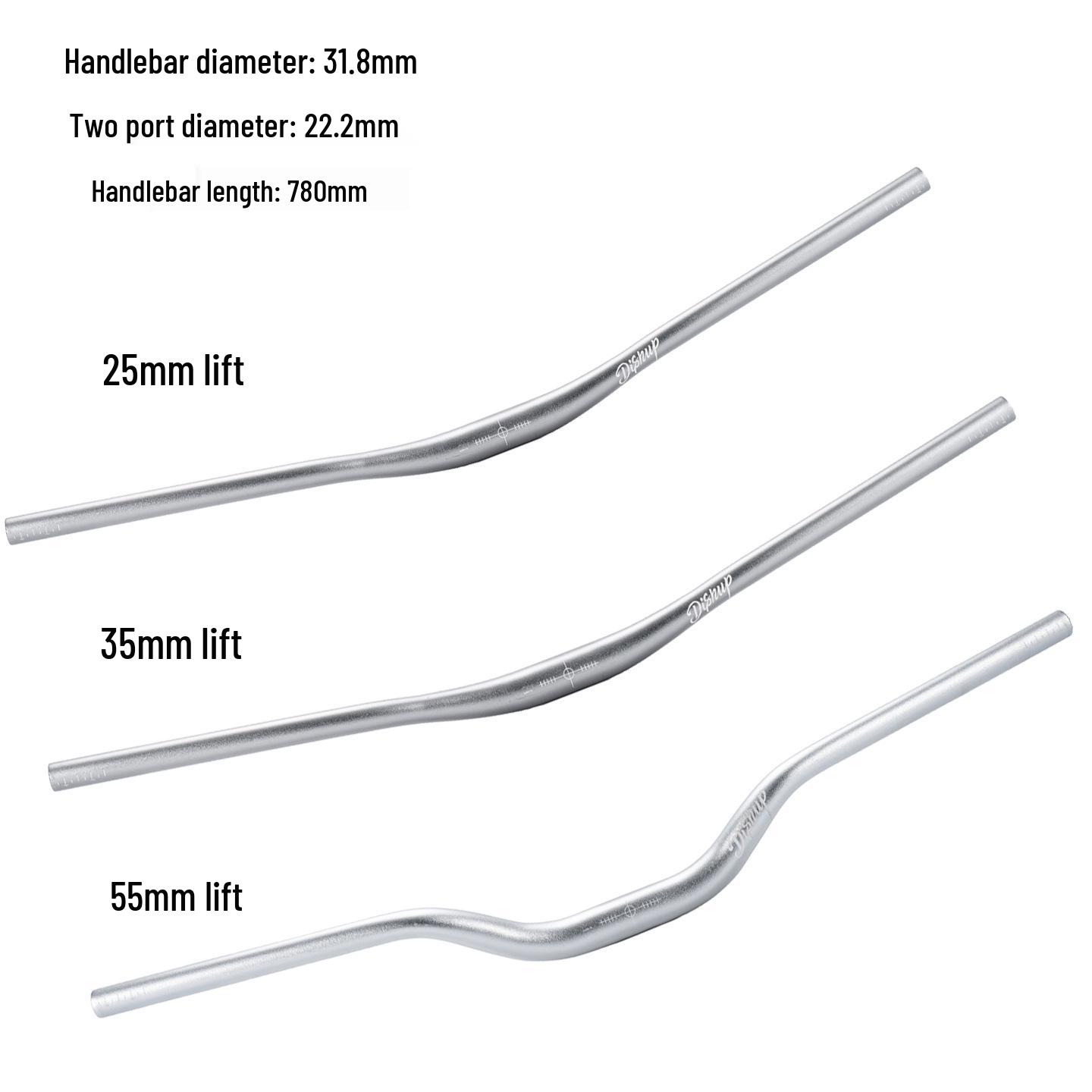 Aluminiowy Rower Górski Kierownica Riser - Podniesienie 35/55 mm, 760/780 mm do Zjazdów Off-Road 35mm Rise 780mm gray