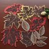 Leaf Pattern Tabletop Placemat Maple Leaf Table Mat Embroidered Table Runner  Thanksgiving Day