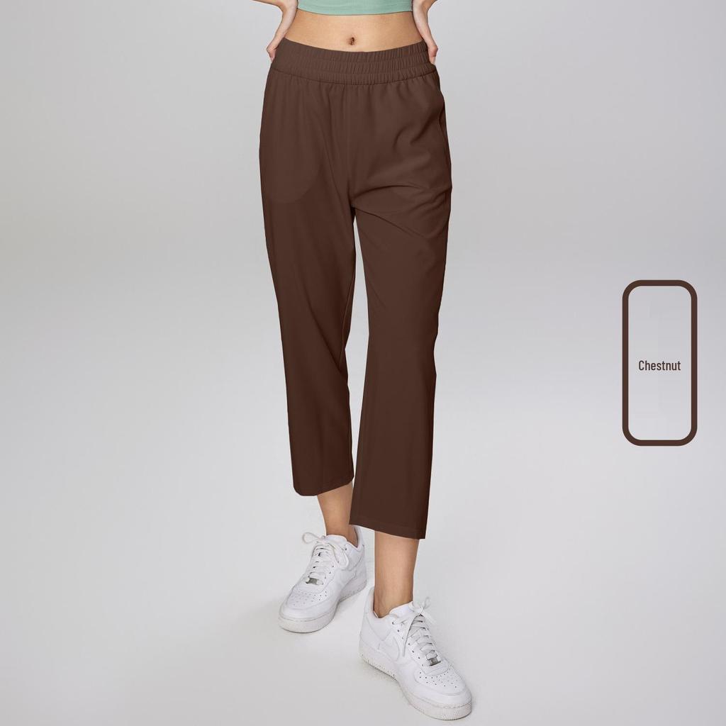 Aidu Women's Quick-Dry Casual Cycling Pants: Loose, Sun-Protective, Light, and Ideal for Outdoor Training and Fitness.