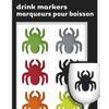 Unique Party Spider Halloween Drink Markers (Pack of 6)