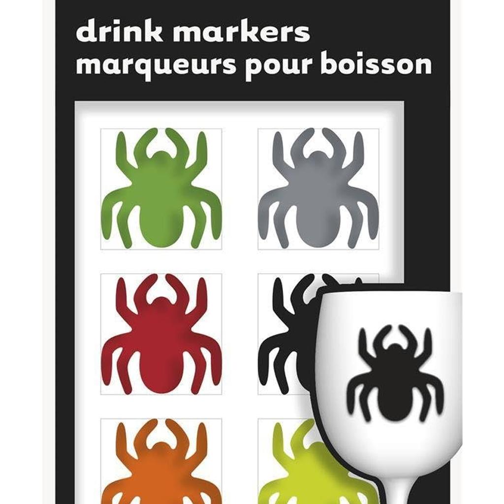 Unique Party Spider Halloween Drink Markers (Pack of 6)