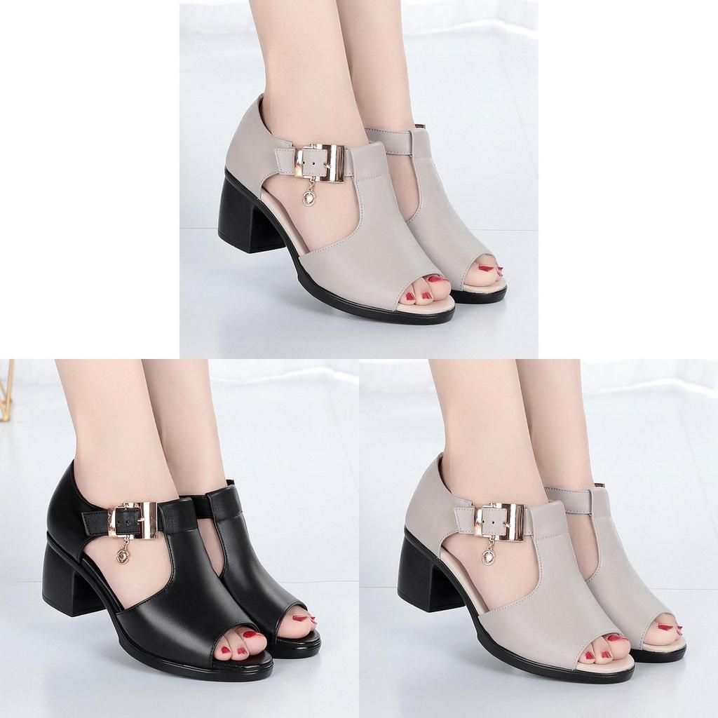 Modern Fish Mouth Sandals With Faux Patent Leather For Women Summer Comfort
