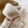 Winter Hairy Snood Scarves Women Faux Rabbit Fur Cross Scarves Solid Color Fluffy Shawls Plush Warmer False Collar Neckerchief