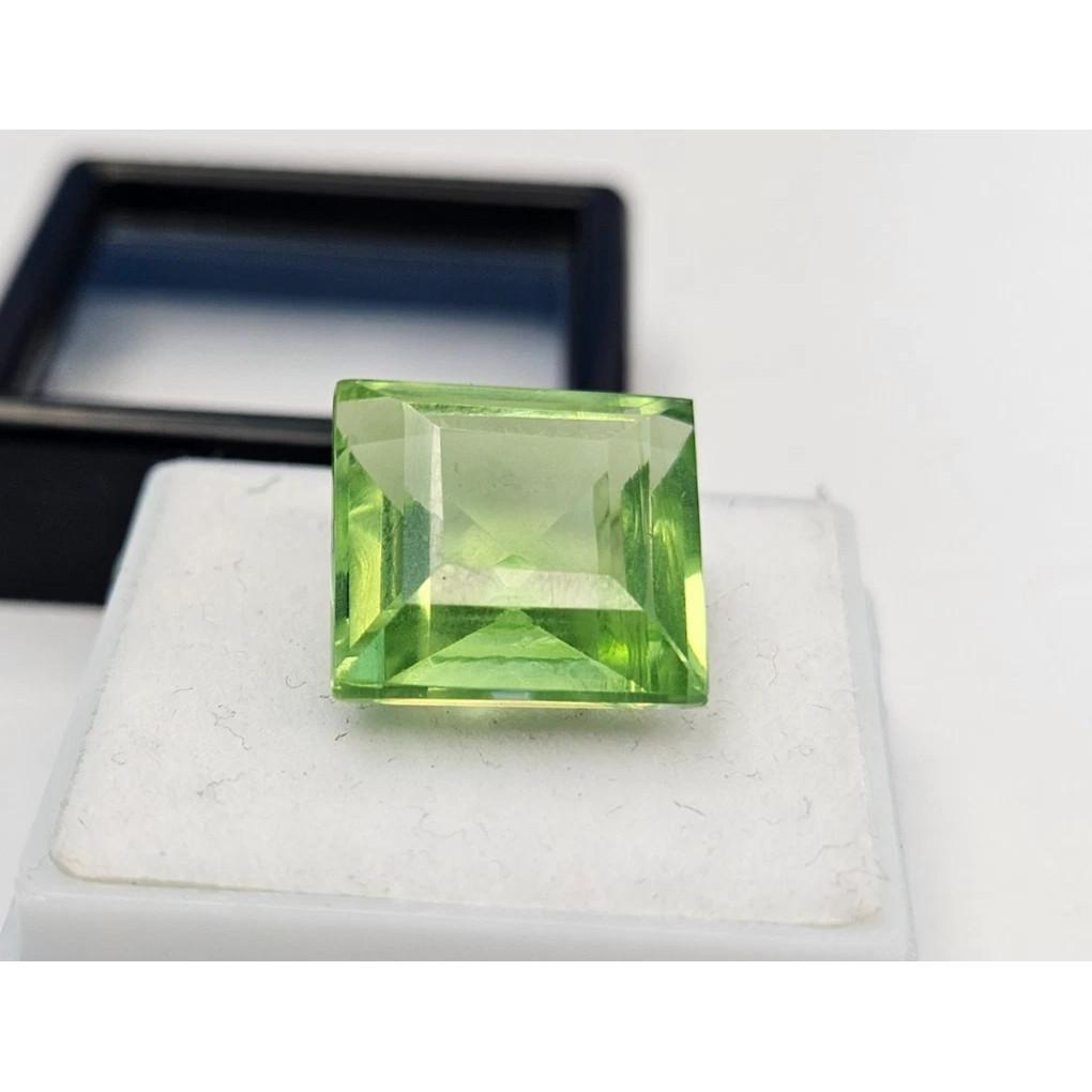 Princess Cut Natural Green Peridot 12+ Ct Stunning Certified Loose Gemstone