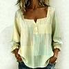 New Xiyin Summer T-Shirt Women's Printed Square Neck Button Bubble Sleeve Women's Top Women's