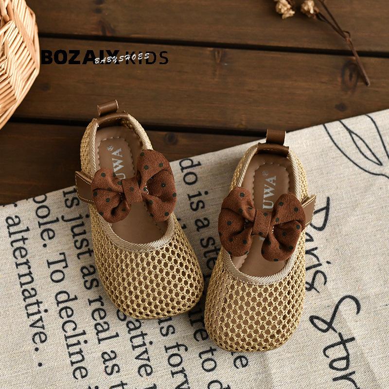 

Princess shoes for girls, children s bowknot sandals, baby mesh thin hollow breathable indoor shoes, outdoor soft-soled loafers 32 хакі