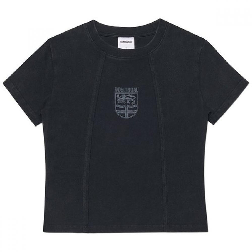 Nomanual Dual Slash Emblem T shirT Washed Black M