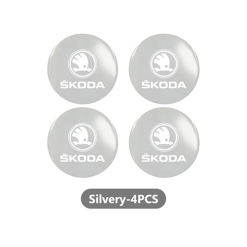 

4pcs 3D Car Logo Wheel Center Hub Cap Dust-proof Badge Sticker For Skoda Octavia 2 3 Karoq Superb Rapid Kamiq Kodiaq Favorit