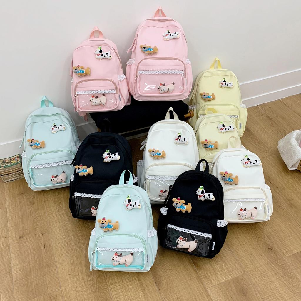 Schoolbag Japanese ins cute kitten print backpack junior high school college student schoolbag college wind backpack versatile backpack