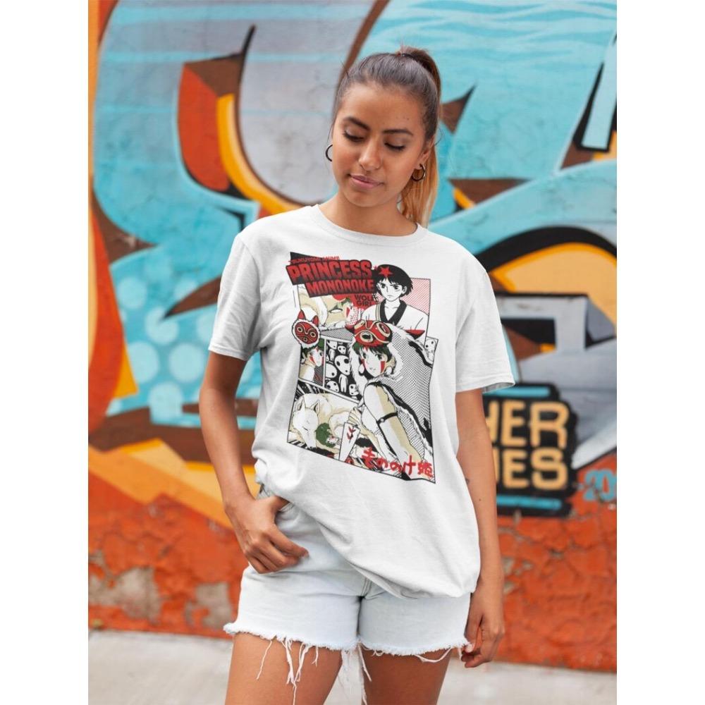 Princess Mononoke Short Sleeve Print Tshirt Clothing Tee Women Cotton T Shirt Fashion Summer Tops Y2k Short Sleeves Classic