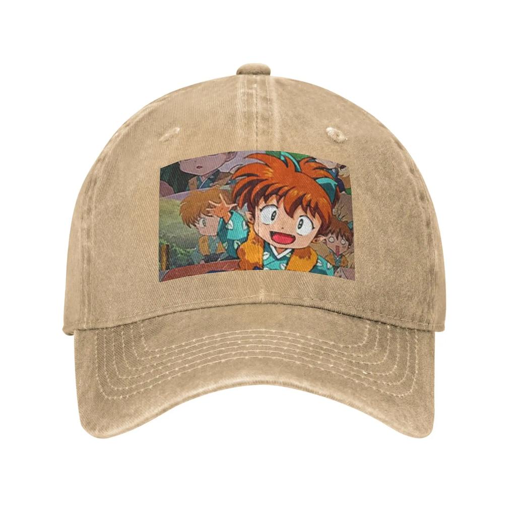 Anime Inuyasha Shippo Washed Denim Cap Casual Baseball Caps Adjustable Hat Summer Unisex Baseball Hats