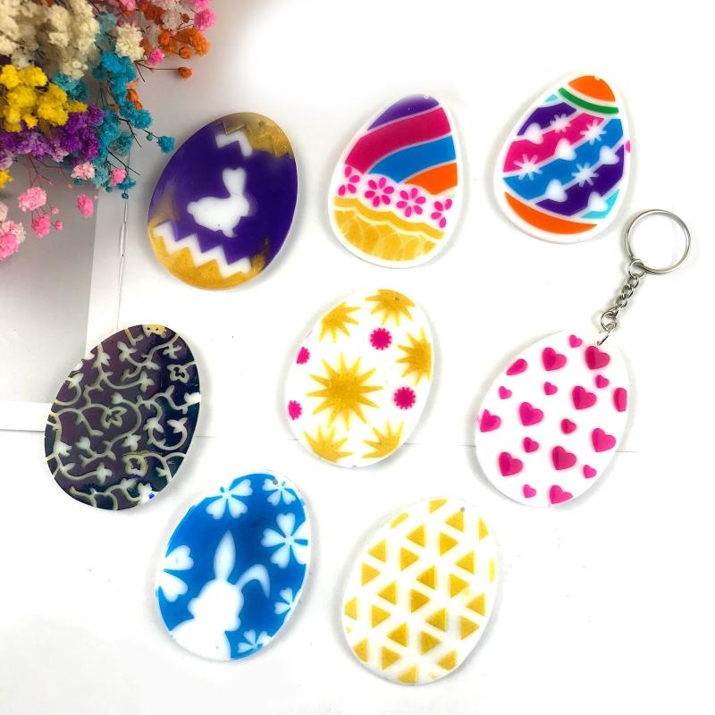 Diy Easter Egg Bunny for Key Pendant Decorative Silicone Mold Easter Day Series Charms Resin Casting Mold for Home Decor