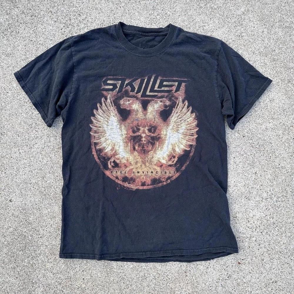 Футболка Skillet Band Feel Invincible Черная Хлопковая Полный Размер S-5XL Унисекс XL