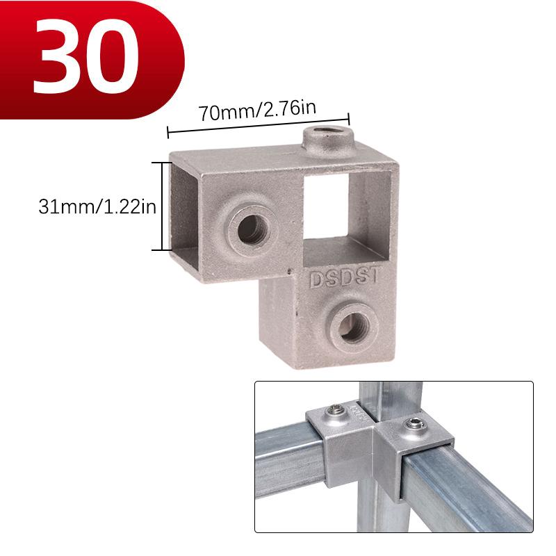 1 buc Piesă de Conectare Tub Pătrat Aliaj Aluminiu Cot Conector Triplu Tub Pătrat Îmbinare Fixă Raft Raft de Depozitare