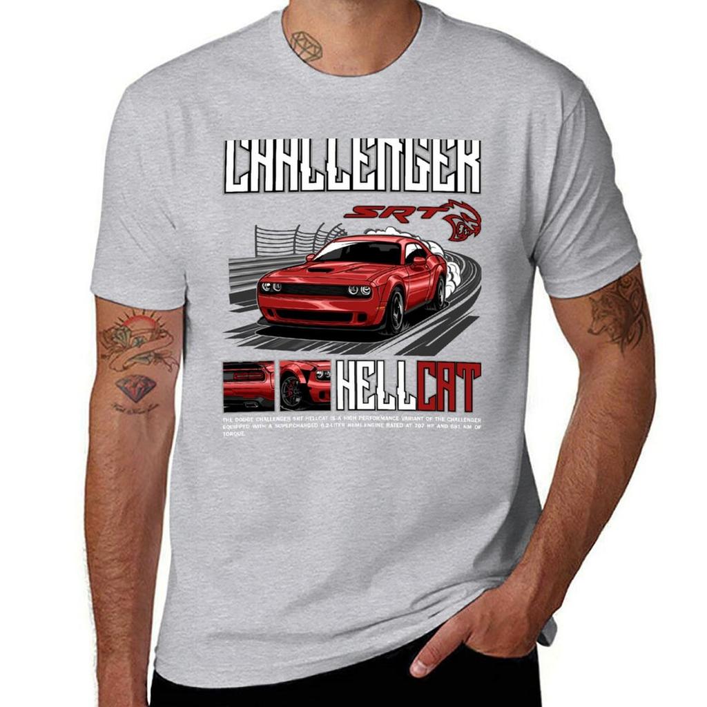 Challenger SRT Hellcat T-Shirt quick-drying aesthetic clothes T-shirt men