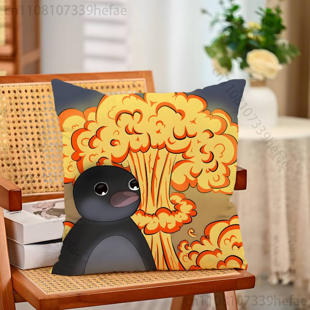 Cute PPingu Penguin Throw Pillow Case For Decoration 30cm 50cm 55cm Square Home Pillowcase Case