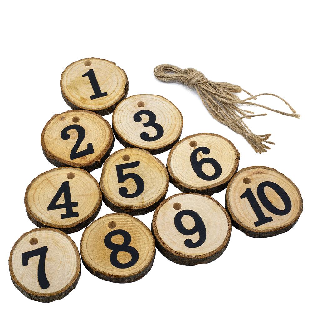 Wooden Table Numbers (10 Pieces)