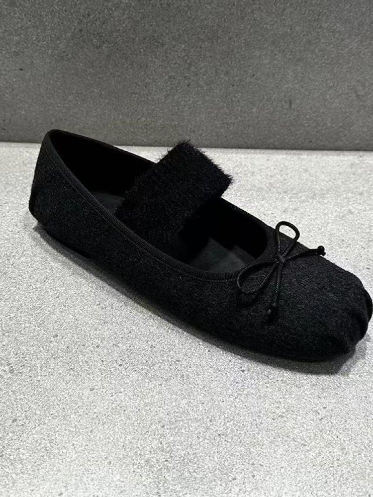 Xiaohongshu Popular Single Shoes Women 2025 Autumn New Bow Retro Mary Jane Shoes Ballet Single Shoes Women