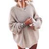 European and American autumn new fashion sweater women's crew neck long-sleeved knitted sweater loose large size jacket factory