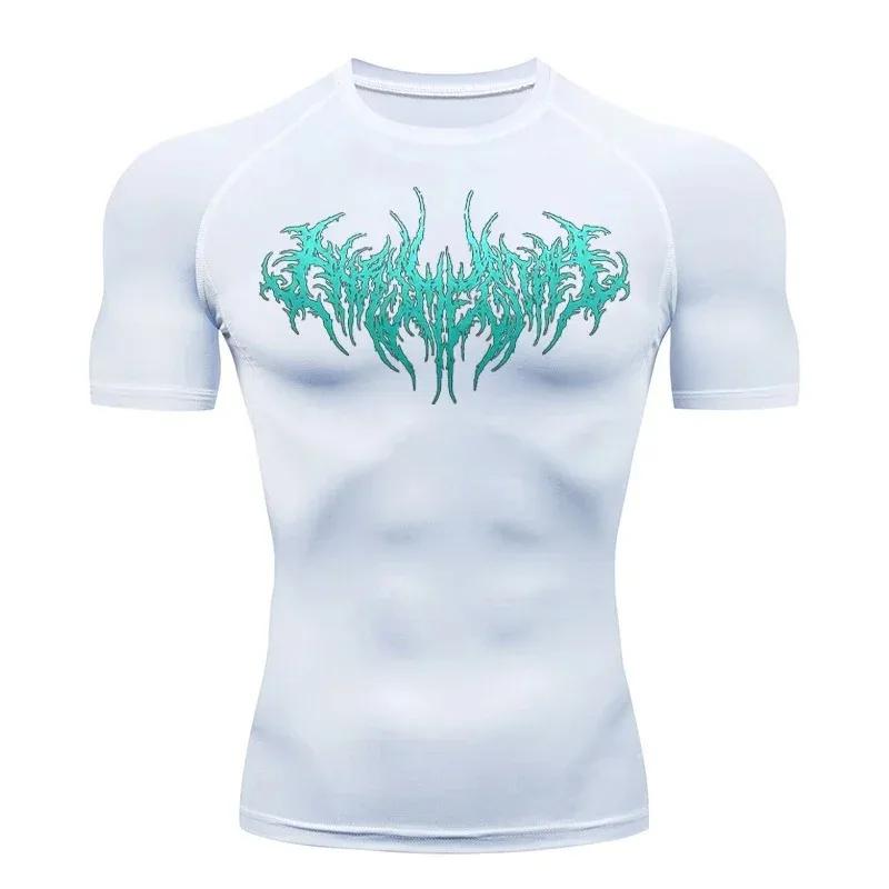 Men's Stretch Compression Tee Shirt Fitness Gym Sports Running T-Shirt Quick Dry Breathable Basketball Training Short Sleeve Top
