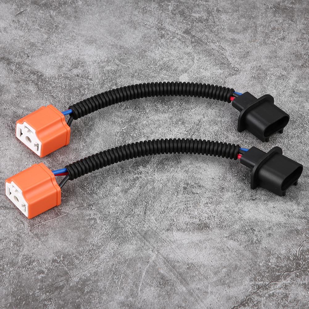 2Pcs H13 9008 To H4 9003 Hb2 Adapter Headlight Conversion Cable Female Led Light