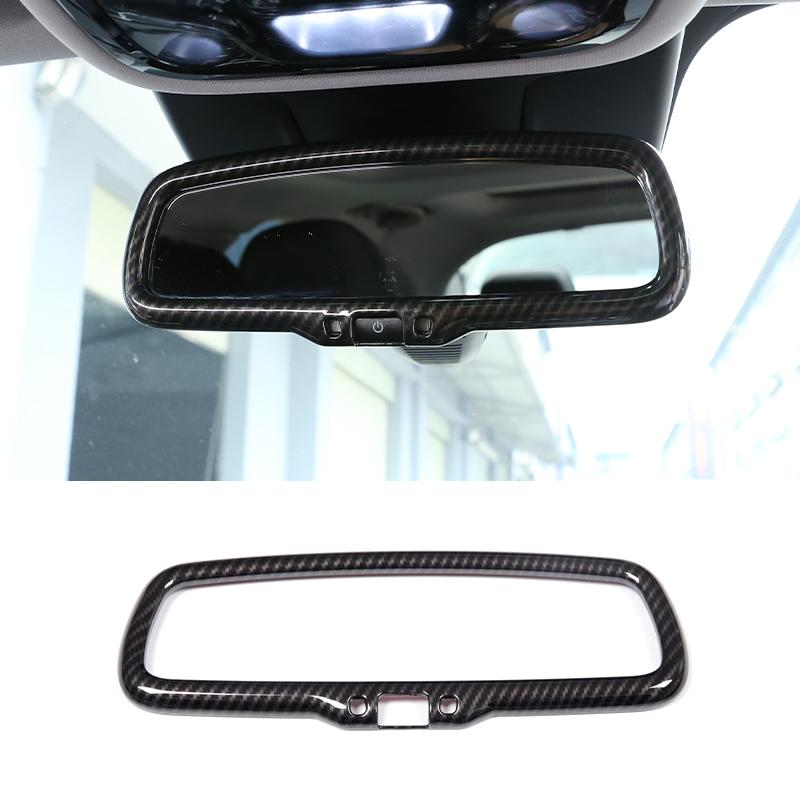 For Alfa Romeo Giulia Stelvio 2017 2018 2019 2020 ABS Carbon Fiber Style Car Interior Rearview Mirror Frame Trim Accessories