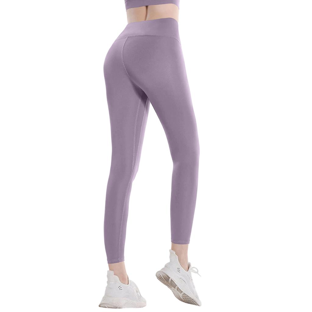 Damen Lange Schnelltrocknende Fitness-Sporthose, Enganliegende High-Waist Laufhose mit Po-Lifting