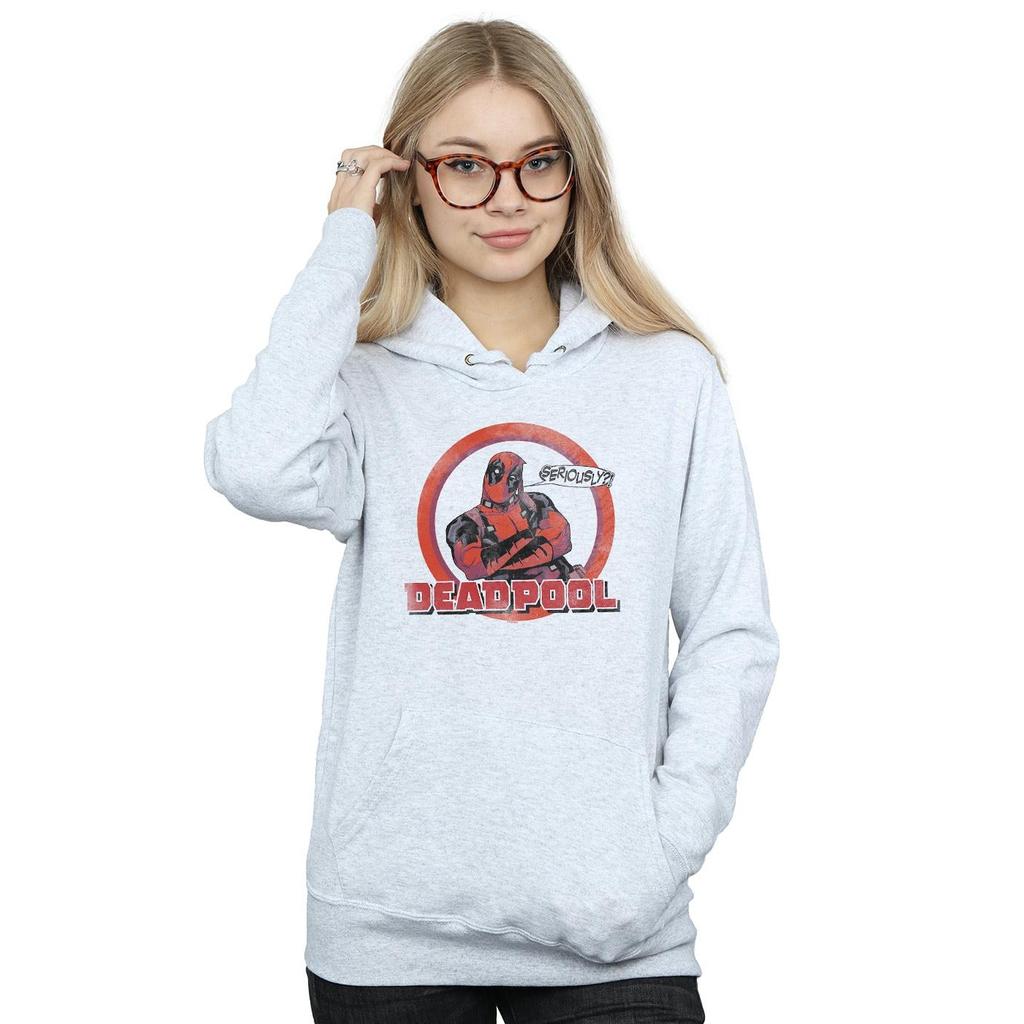Marvel Womens/Ladies Deadpool Seriously Speech Bubble Hoodie