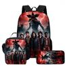 Kids Cartoon Printed Backpack Set Elementary School Bookbag Lunch Bag Pencil Case 3-Piece Bundle With Ergonomic Support