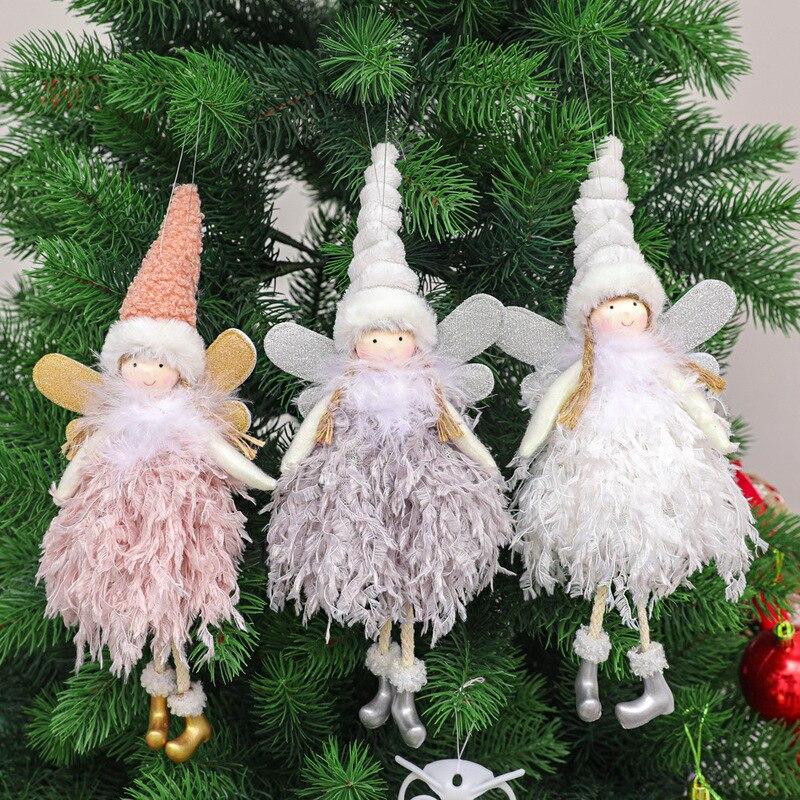 Christmas Angel Pendant Cute Plush Doll Christmas Tree Ornaments For Home Party Decoration Xmas Decoration Kids Gift Noel 2022